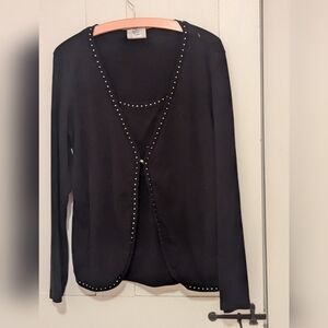 🖤 Essentials By Maggie Top Sweater Y2K XL Rhinestone Studded